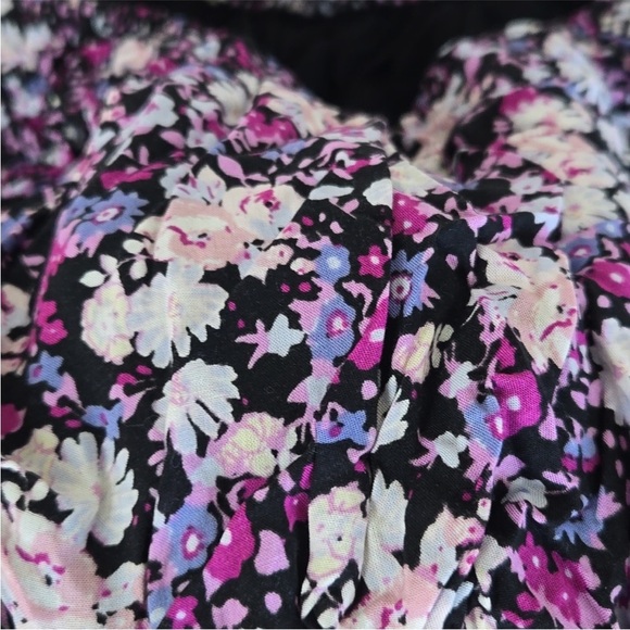 Free People daisy babe halter tank top purple floral crop top xs tie - Picture 7 of 9